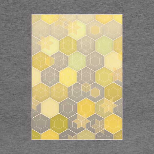 Lemon & Grey Honeycomb by micklyn